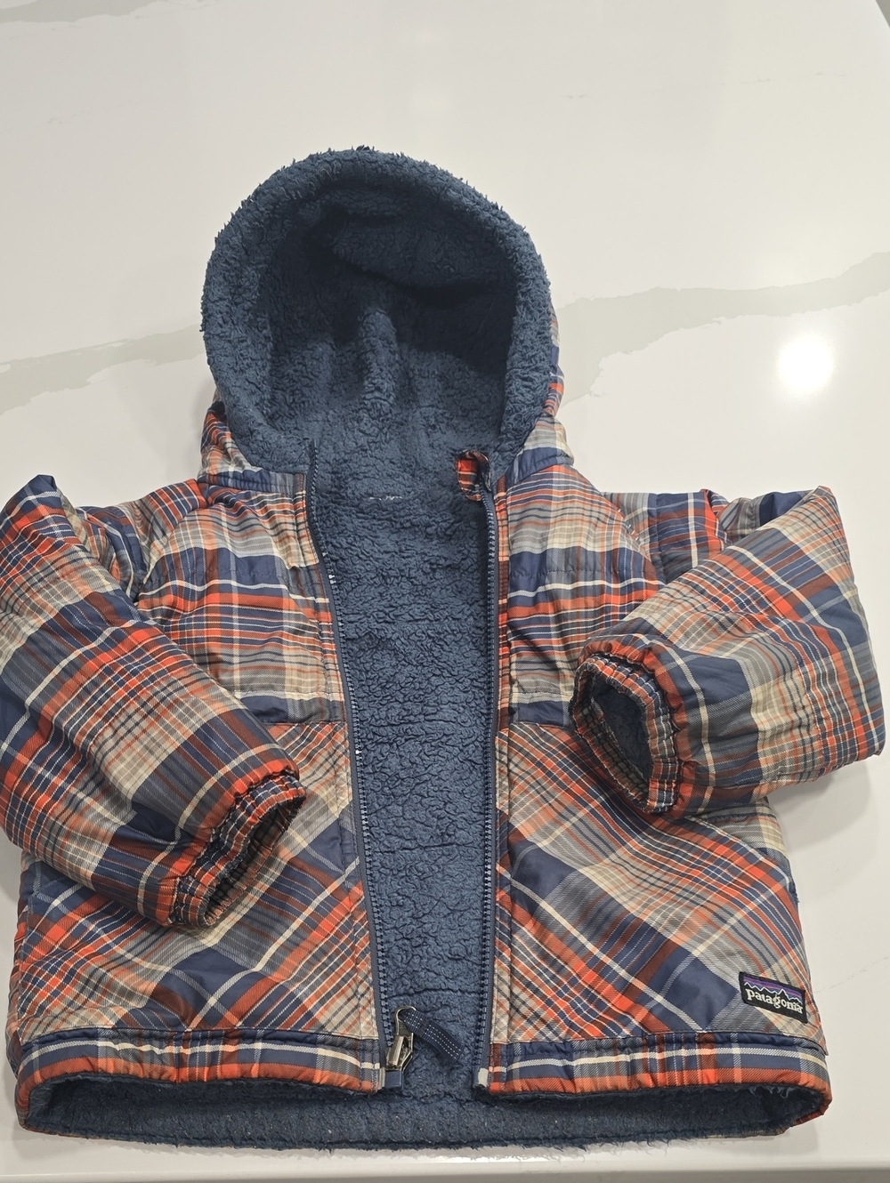 Patagonia Toddler Plaid Hooded Jacket Size 4T